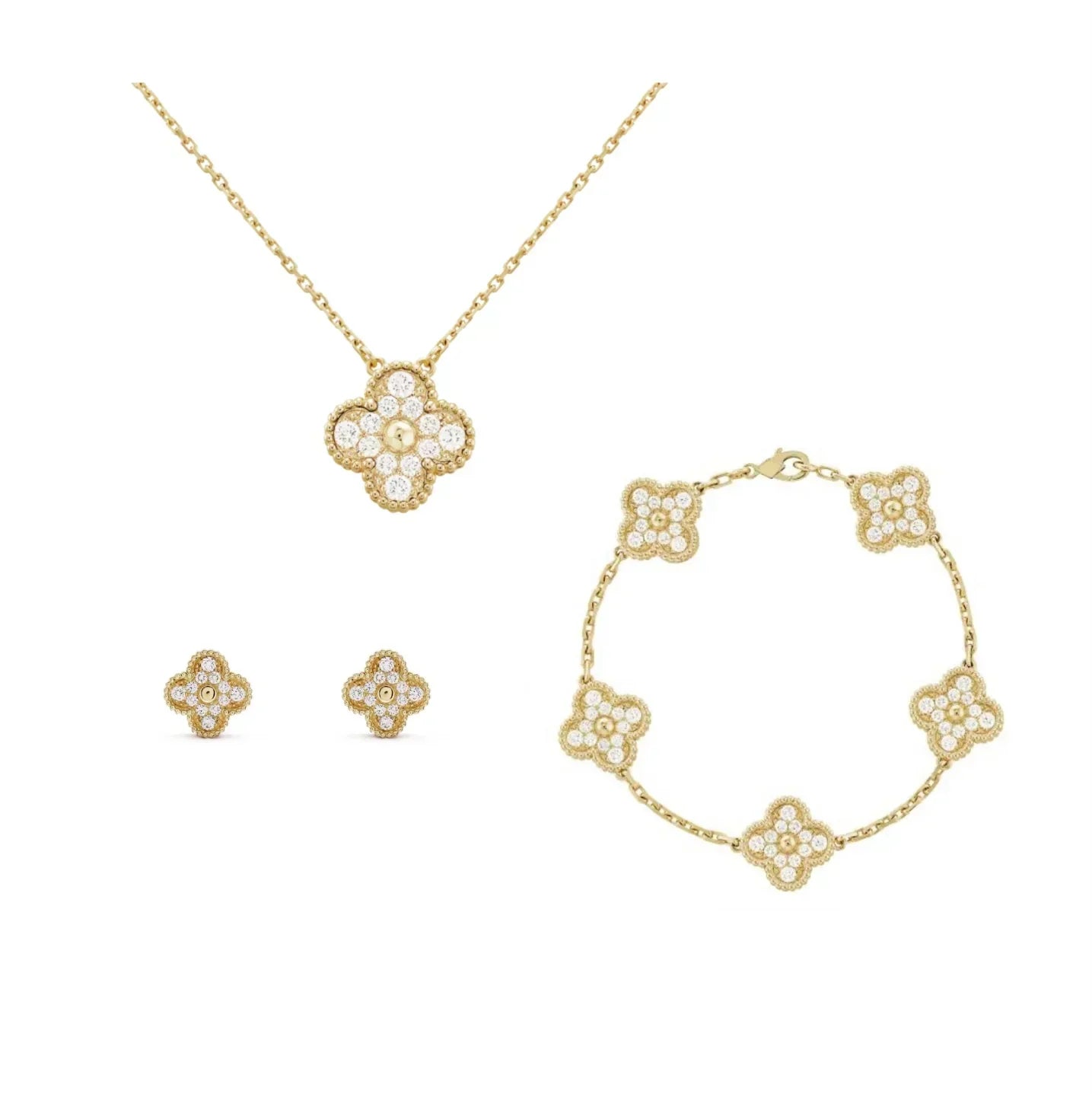 GOLD LUXE | KLEEBLATT-DIAMANTSET