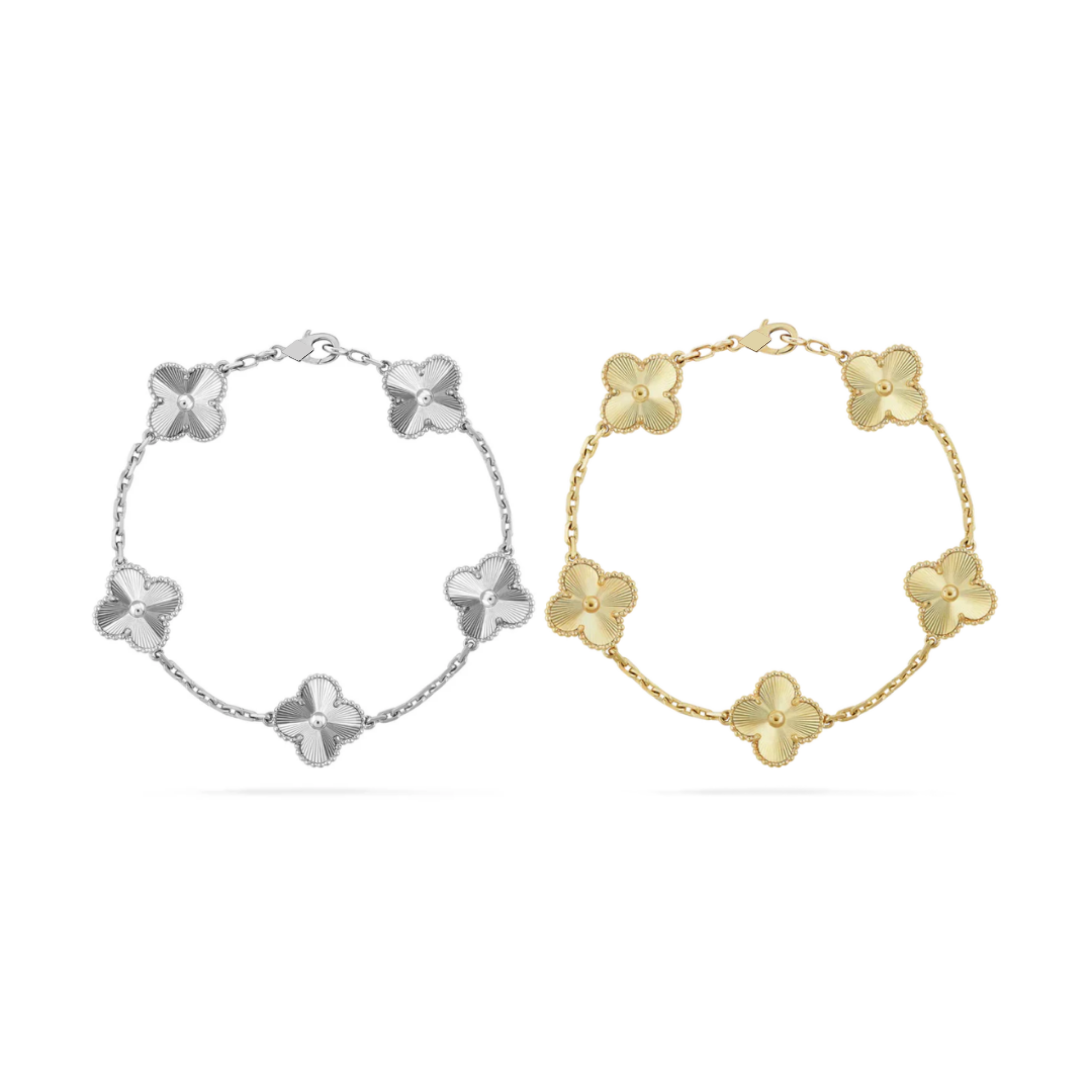 KLEEBLATT ARMBANDSET | GOLD SILBER